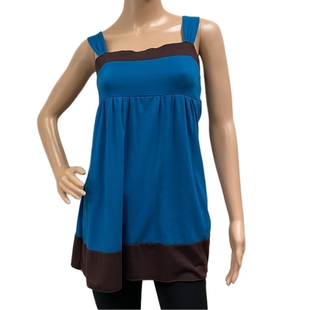 V1 Couture Blue and Brown Shirt - Medium